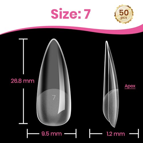 Beetles Tipex Lite Medium Stiletto Nail Tips - 50 Pcs