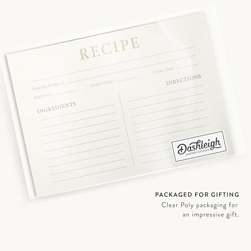 Elegant Recipe Cards - Champagne Gold, 4x6 Double-Sided Design