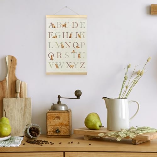 Golden Retriever ABC Poster with Hanger Frame - 12x16 Wall Art
