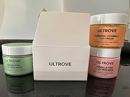 3-in-1 Clay Mask Set for Glowing Skin | Green Tea, Turmeric & Pink Clay 3.5oz
