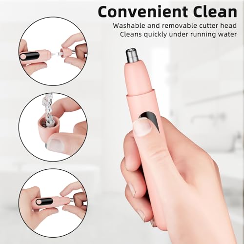 Nose Hair Trimmer Rechargeable Cordless Painless Ear and Eyebrow Trimming Tool-Dual Edge Easy Cleansing for Man Woman to