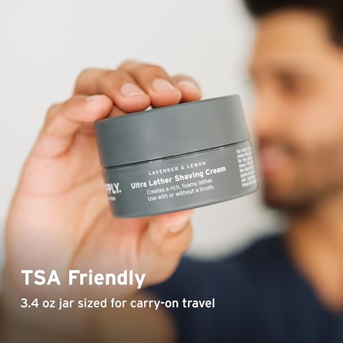 SUPPLY Ultra Lather Shaving Cream for Men ? Rich Cushion for Smoother Shave ? Helps Reduce Shave Irritation ? Sandalwood & Cedar ? 3.4 oz