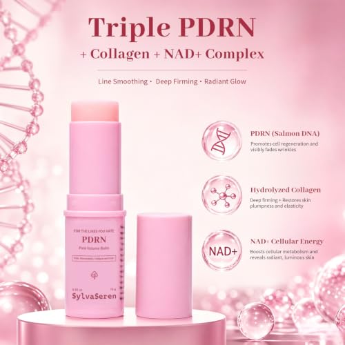 Sylvaseren PDRN Pink Volume Balm Stick - Anti-Aging, Wrinkle, Firming & Glow Treatment for Face, Eyes, Neck 10g