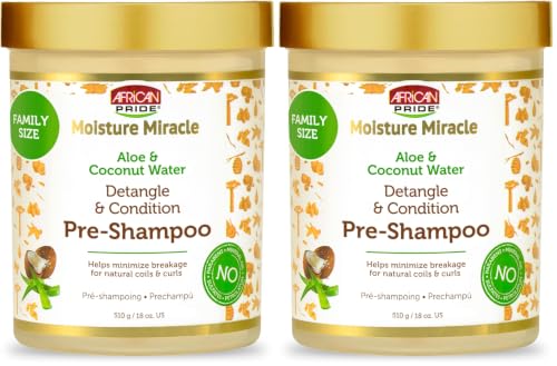 African Pride Moisture Miracle Pre-Shampoo Hair Detangler, 18 oz (2-Pack)