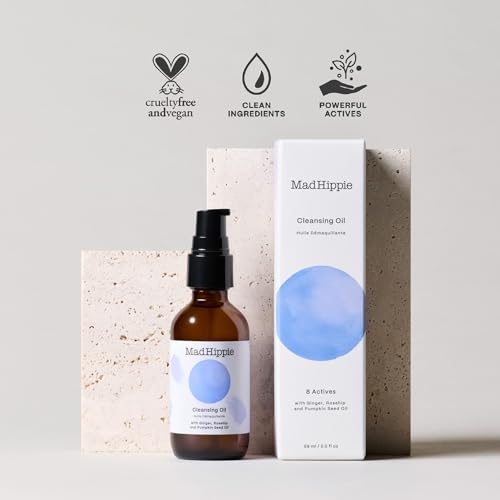 Mad Hippie Cleansing Oil for Face - Gentle Makeup Remover & Facial Cleanser, 2 Fl Oz