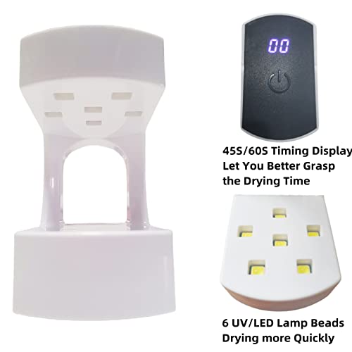 Lishumei 24W UV LED Nail Lamp for Gel Nails, Portable USB Manicure Dryer with Timer