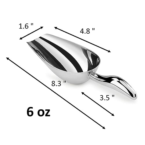 Stainless Steel Ice Scoop - 6 OZ Heavy Duty Ice Scoop for Freezer