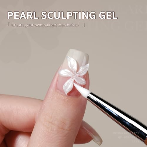 GAOY Pearlescent White 3D Sculpting Gel for Nail Art - 15g
