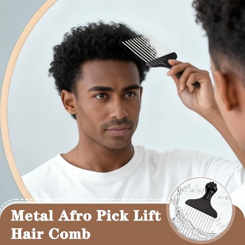 3-Pack Silicone Curling Hair Brush & Afro Pick Set for Natural Hair