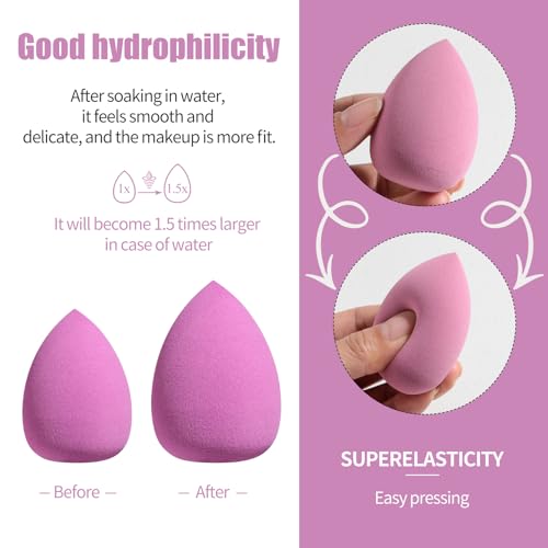 BS-MALL 10-Piece Makeup Sponge Set with Case for Foundation & Blending