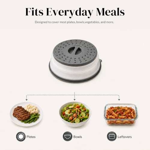 Collapsible 10.5" Silicone Microwave Splatter Cover - BPA-Free