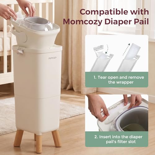 Momcozy Diaper Pail Deodorizer Refills - 4 Packs, Fragrance-Free