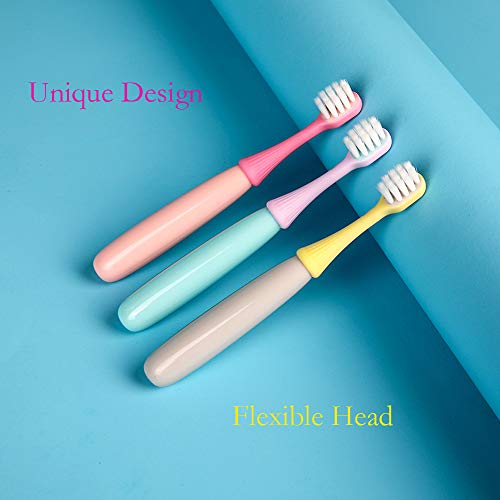 newrichbee 6 Pack Little Mushroom Toddler Toothbrush for 2-4 Years Old – Soft Silicone Baby Toothbrush, Fun Kid-Friendly Design