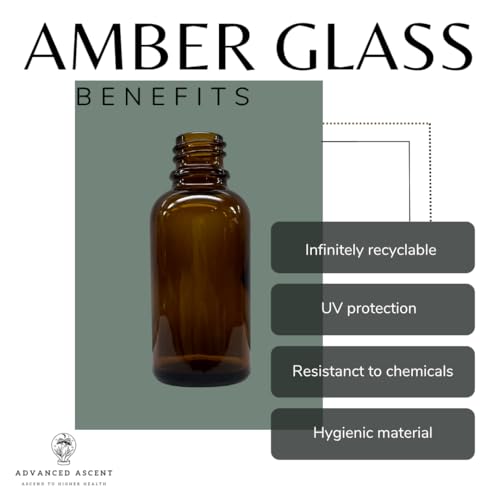 Amber Glass Nasal Sprayer Bottle - 1 oz, Refillable, 3 Pack