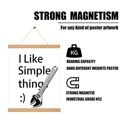 16-Inch Magnetic Poster Hanger Frame - Pine Color, 3 Pack