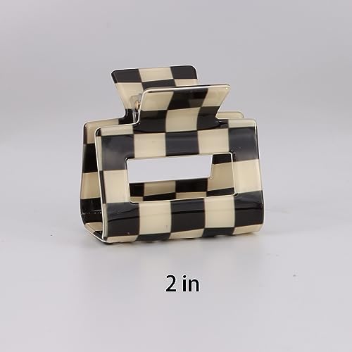 Cute Chess Board Claw Hair Clips for Women - 2 Pack