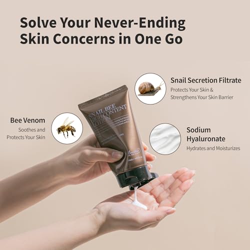 BENTON Snail Bee High Content Face Lotion 2023 Renewal – Hydrating & Nourishing Skincare, 4.05 fl oz