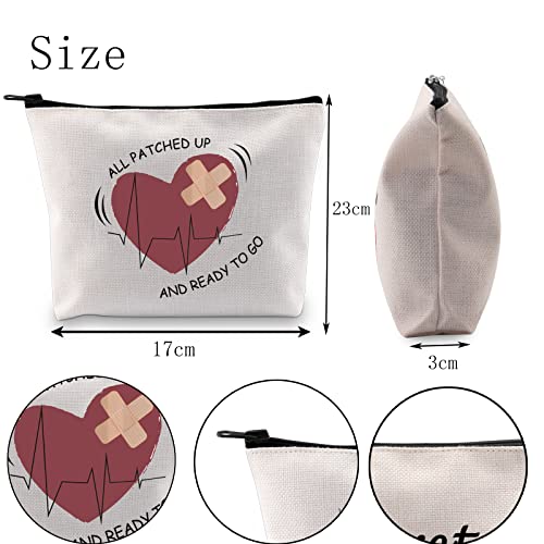 Heart Warrior Canvas Cosmetic Bag - Durable Travel Makeup Organizer