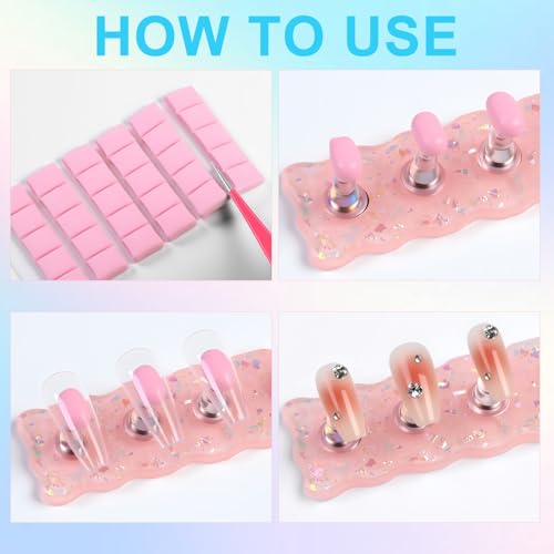 VYNELLE Magnetic Press-On Nail Practice Stand Set with Flower Base