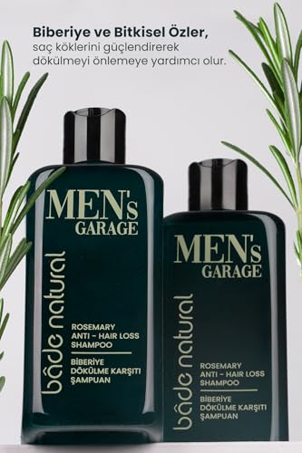 Bade Natural Men’s Garage Rosemary Hair Strengthening Shampoo – 10.14 fl oz – Biotin & Aloe Vera Formula