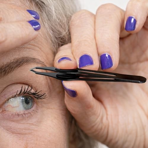 Ergonomic Stainless Steel Slant Tip Tweezers for Arthritis Relief