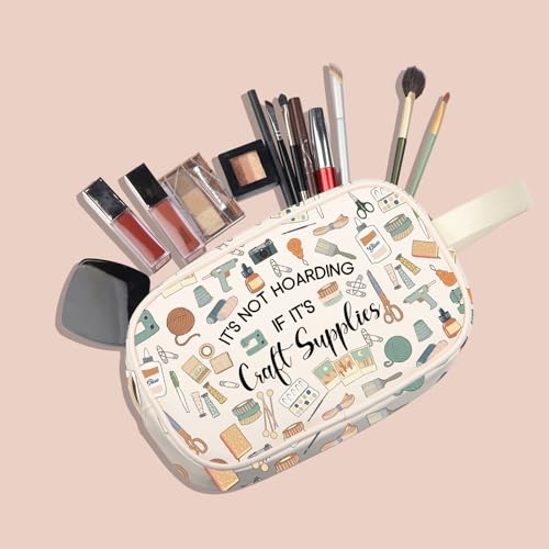 Craft Supplies TM Canvas Makeup Bag - Funny Gift for Crafters & Sewers
