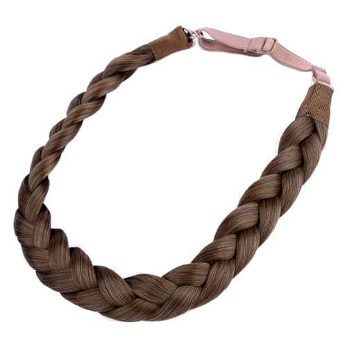 DIGUAN Synthetic Braided Headband, Chunky Plaited Hairpiece - Chestnut