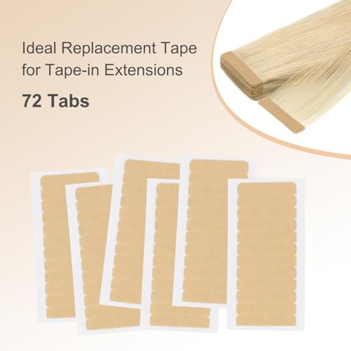 Giofumi Hair Extension Replacement Tape - Double-Sided Adhesive, 72 Tabs
