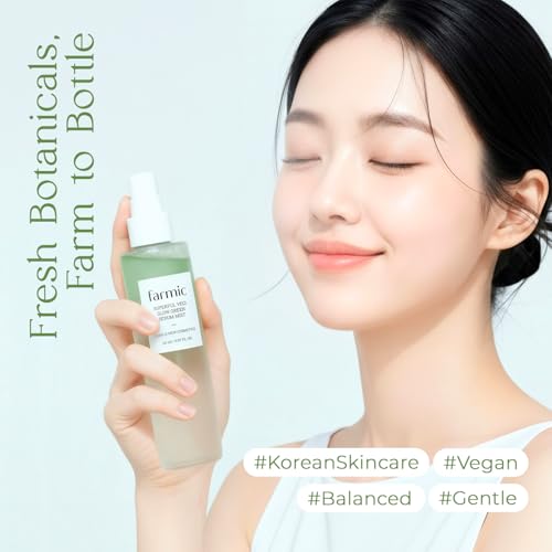 FARMIC Vegi Glow Green Serum Mist 2.7oz Aloe & Omija Facial Spray for All Skin Types