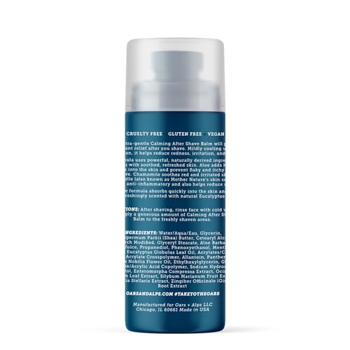 Oars + Alps Calming After Shave Balm for Men, Soothes & Hydrates, 2.9 Fl Oz
