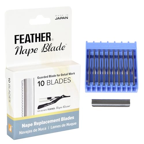 Feather Nape Blade Replacement Blades - 10 Pack, Guarded Stainless Steel