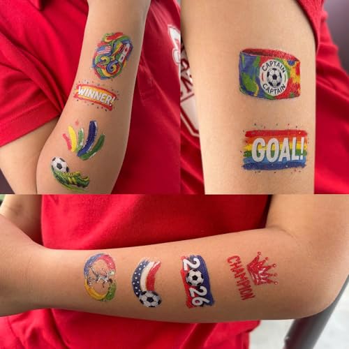 75PCS Soccer Temporary Tattoos Fans Party Favors & Team Spirit Accessories