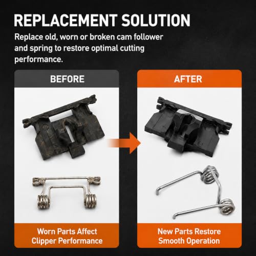 BestRec WAHL Hair Clippers Cam Follower & Double Torsion Spring - Black (Compatibility: 8148, 8504, 8591, 8509, 1919)