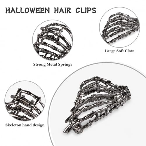 Vigorpace 4 Pack Spider Hair Claw Clips Halloween Goth Hair Accessories for Women