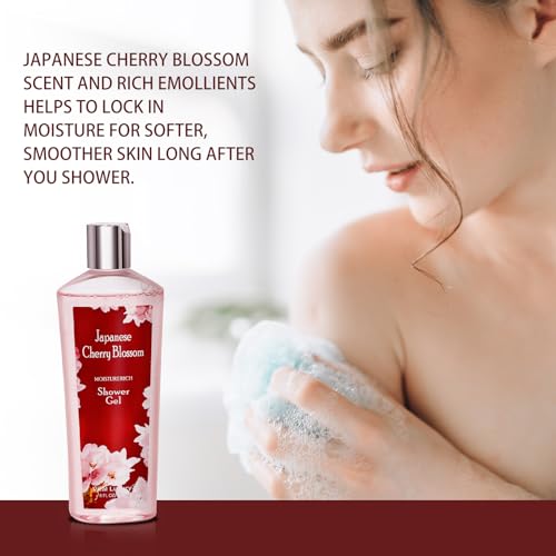 Vital Luxury Japanese Cherry Blossom Bath & Body Set Shower Gel & Body Cream for Her & Him
