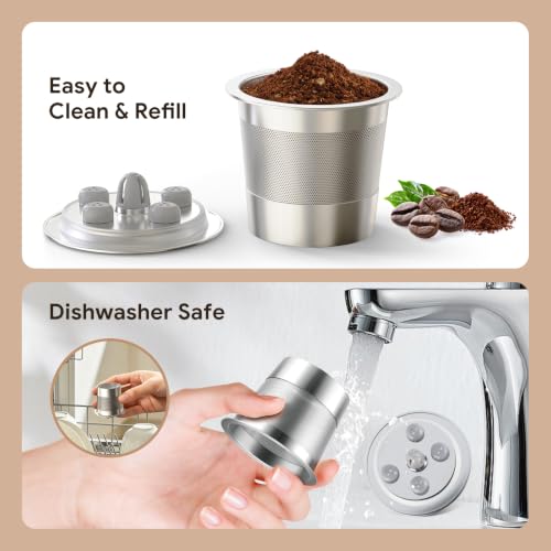 HAILASRE 2-Pack Stainless Steel Reusable K Cups for Keurig Supreme & Plus