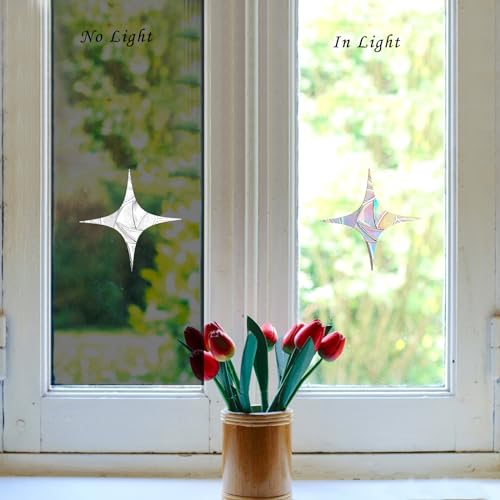 60 Anti-Collision Window Decals for Bird Strikes - Star & Circle Clings
