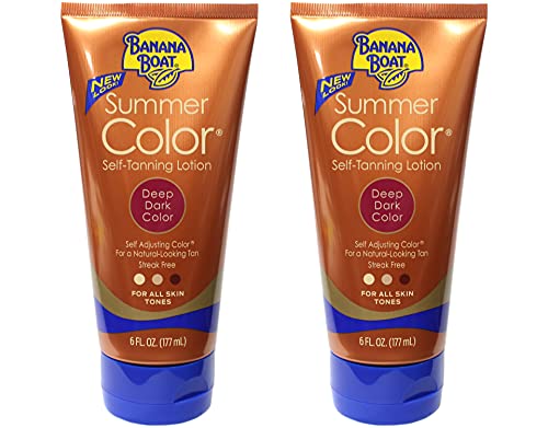 Banana Boat Self-Tanning Lotion Deep Dark Color 6 fl oz (Pack of 2)