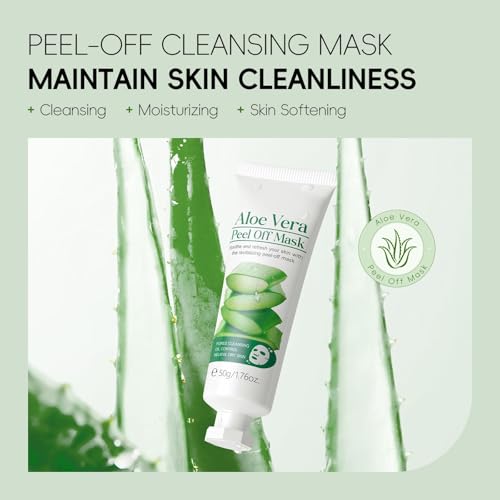 AKARY Aloe Vera Peel-Off Mask - Hydrating & Pore-Cleansing 1.76oz