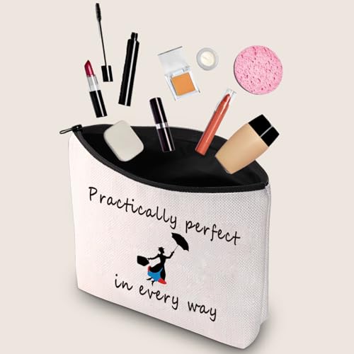 Practically Perfect Movie Quote Canvas Makeup Bag & Pencil Case