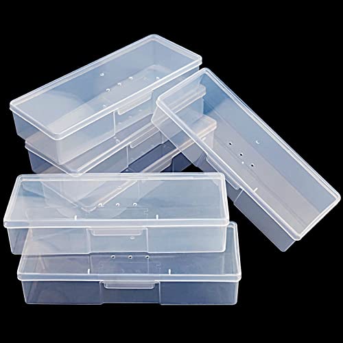 Lokyango 6pcs Clear Manicure Tool Storage Box - Nail Organizer