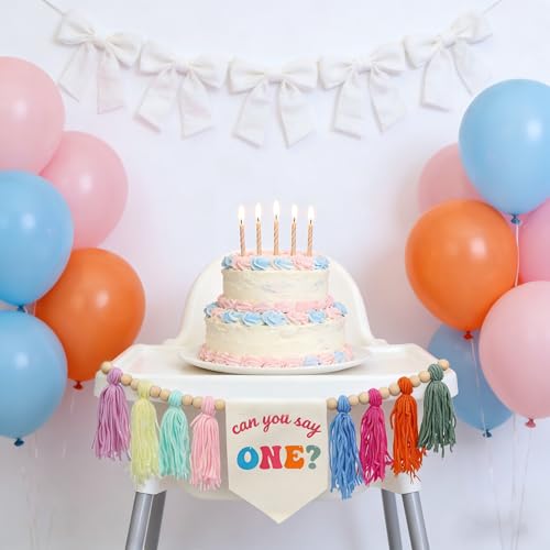 1st Birthday Highchair Banner - 'Can You Say One' Decor for Boys & Girls