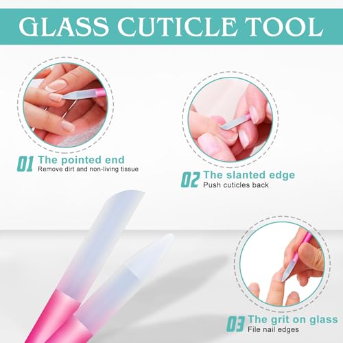 DRMODE Glass Nail File Set 5 Pack with Case - Manicure & Nail Care Tools