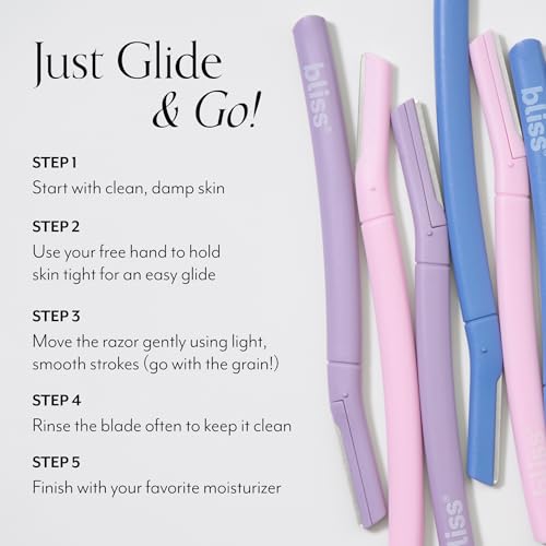 Bliss Stainless Steel Dermaplaning Tools 12 Pack for Exfoliating & Hair Removal