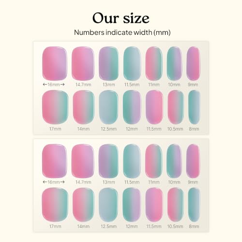 Heyhae Semi-Cured Gel Nail Strips - Pink Ombre Salon-Quality Nail Wraps