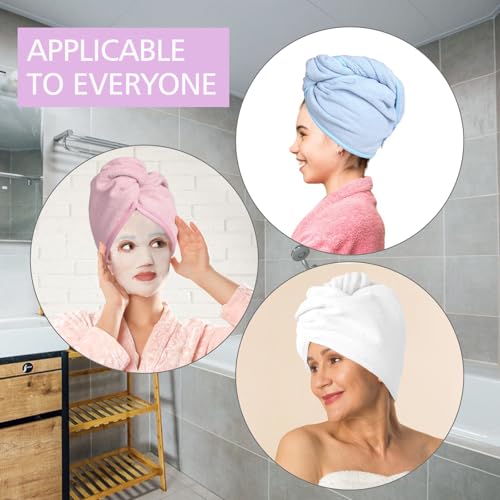 Microfiber Hair Towel 2 Pack - Absorbent Turban for Quick Drying