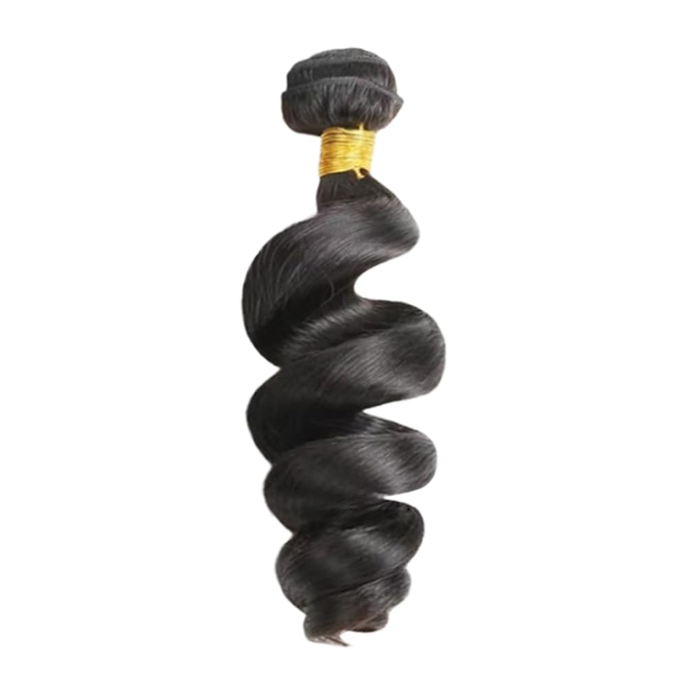 14 Inch Loose Deep Wave Bundles Human Hair Bundles Brazilian Remy Hair #1B Natural Black Color 50 Grams/Bundle Unprocessed Virgin Hairs Loose Wave 1 Bundle Weaves Hair Extensions