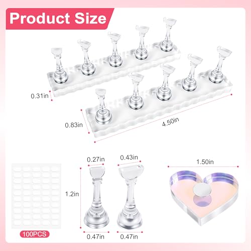 Magnetic Nail Stand Set for Press On Nails - Heart Shaped Holder
