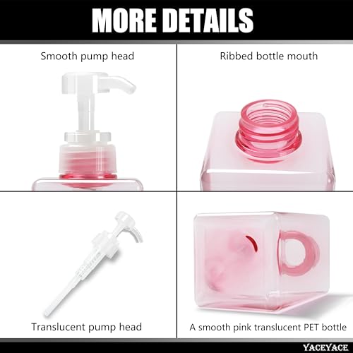 YACEYACE Pink Travel Shampoo and Conditioner Dispenser Set - 22oz