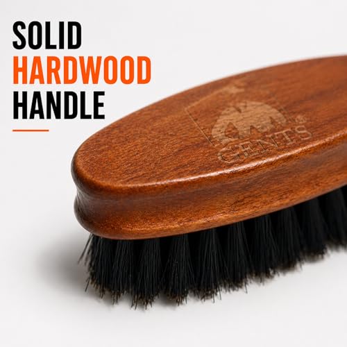 G.B.S Small Travel Beard Brush with Natural Boar Bristles & Wooden Handle - 3 Pack